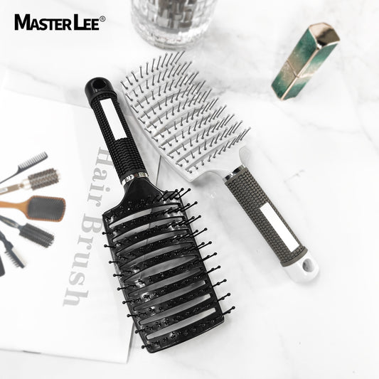 Men's Curved Plastic Hollow Hairdressing For Greasy Hair Brushes & Combs