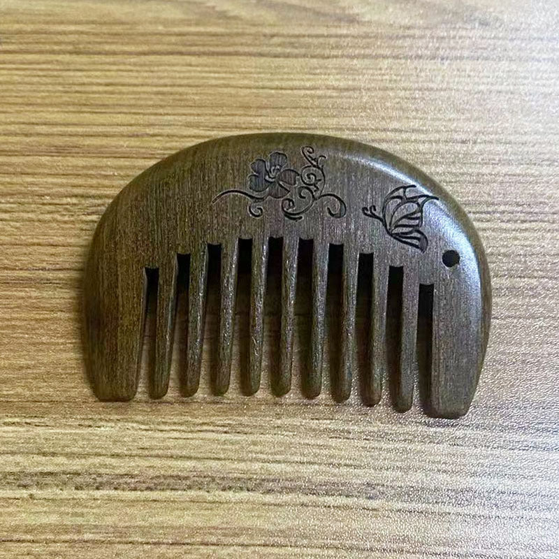 Sandalwood Double-sided Carved Wood Scalp Head Hair Brushes & Combs