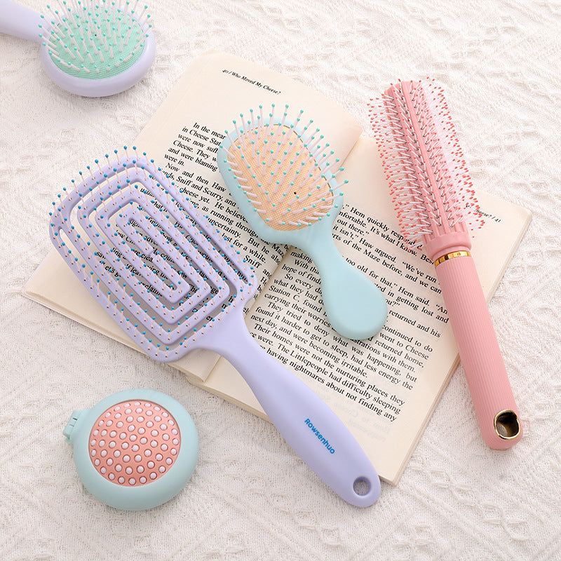 Series Massage Female Portable Folding Mirror Hair Brushes & Combs