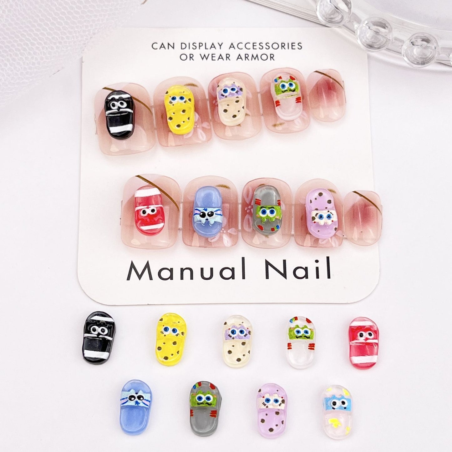 Cartoon Summer Cool Simulation Slippers Resin Nail Care Nail Art