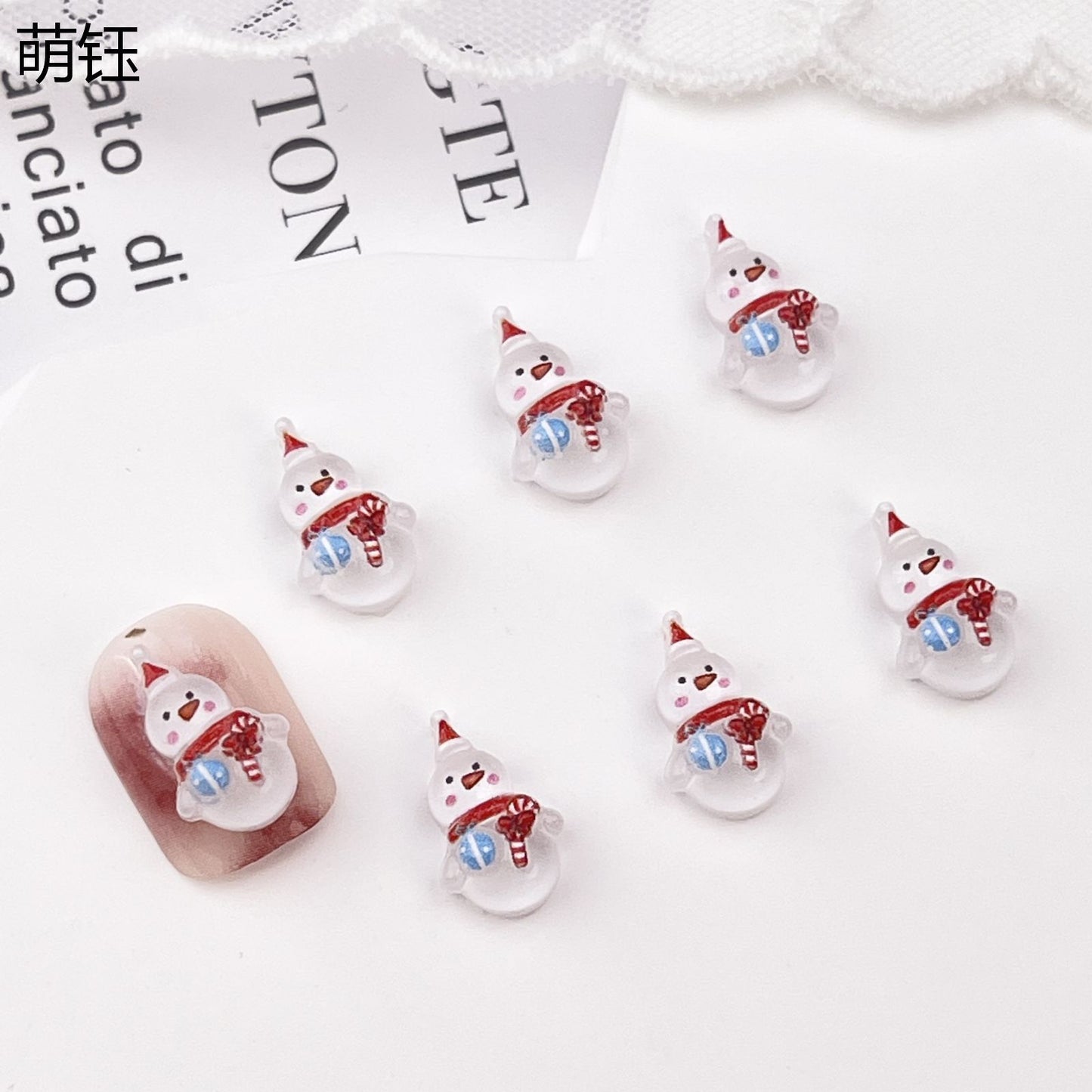 Cartoon Ornament Cute Santa Claus Deer Snowman Earrings Barrettes Nail Care Nail Art