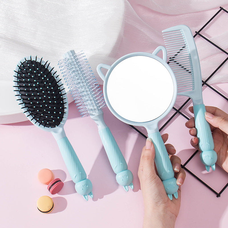 Cartoon Rabbit Mirror Desktop Airbag Cosmetic Hair Brushes & Combs