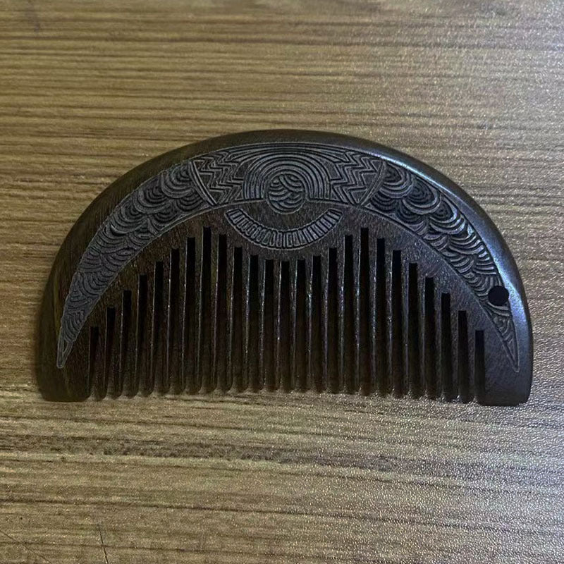 Sandalwood Double-sided Carved Wood Scalp Head Hair Brushes & Combs