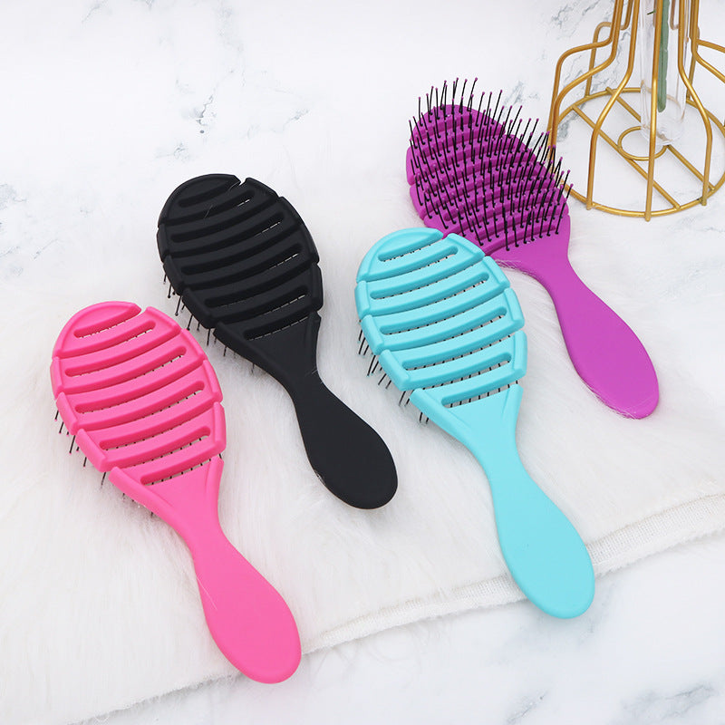 Women's Hollow Fluffy High Skull Top Styling Plastic Hair Brushes & Combs