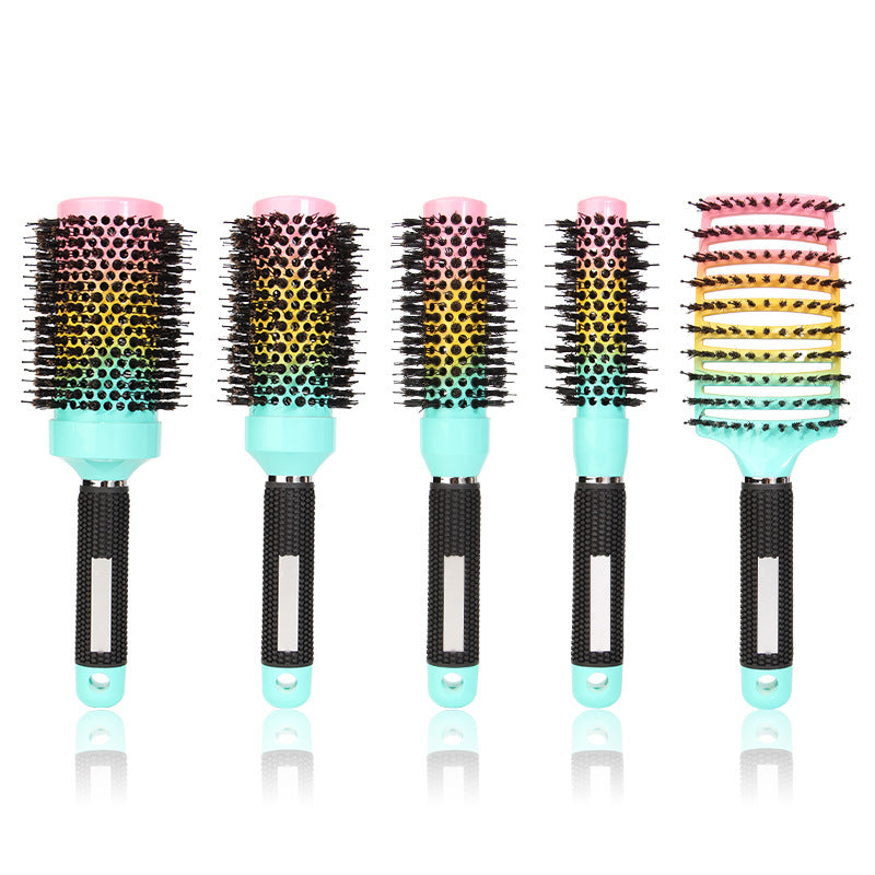 Modeling Ceramic Aluminum Tube Rainbow Color Mane Cylinder Hair Brushes & Combs