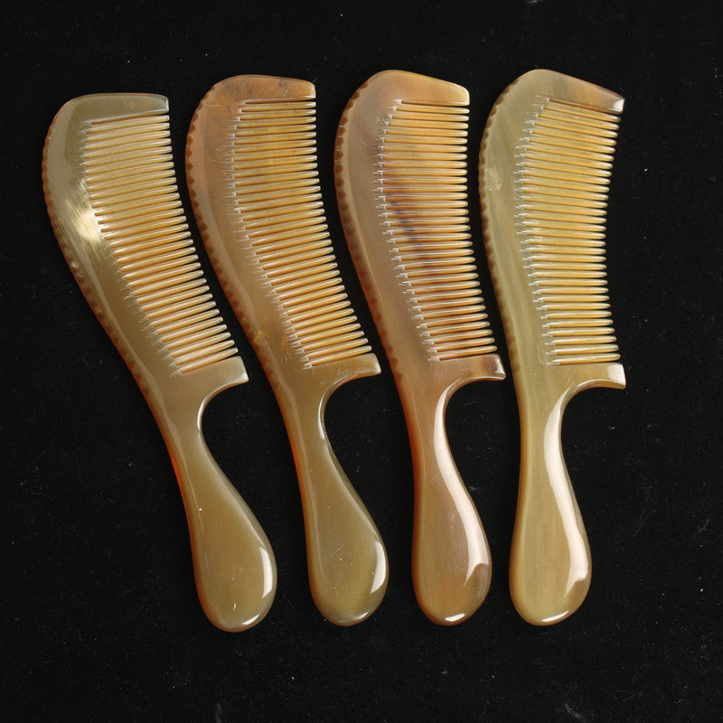 Horn Drum Handle Thickened Yak Carved Hair Brushes & Combs