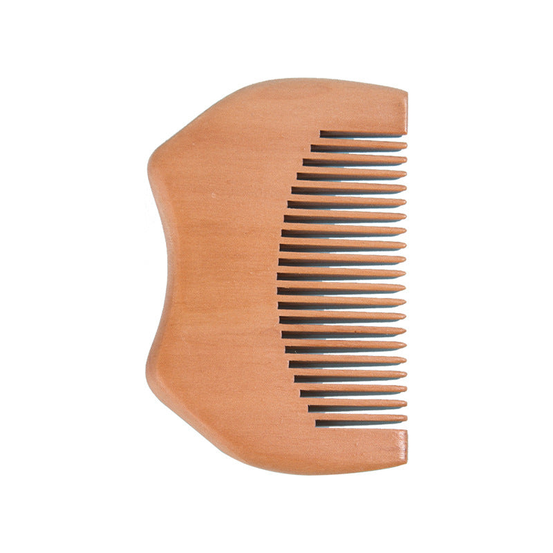 Men's Portable Peach Wood Grate Beard Solid Hair Brushes & Combs