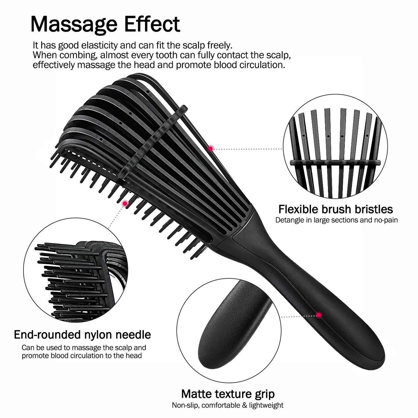 Smooth Massage Breathable Vent Fluffy Shape Hair Brushes & Combs