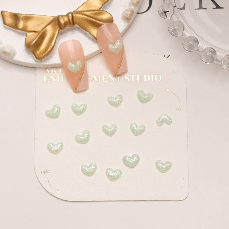 Macaron Color Luminous Mini Love Three-dimensional Nail Care Nail Art