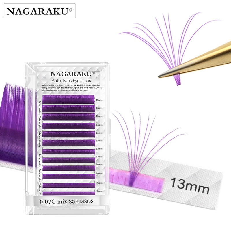 Color Automatic Flowering Grafting Eyelash Row Double Layer Magnetic False Lashes